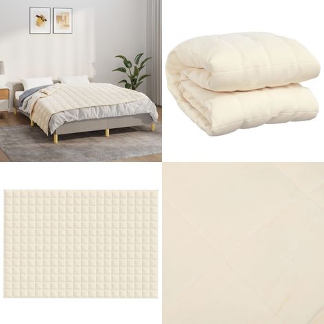 Couverture lestée Crème clair 137x200 cm 10 kg Tissu - Couverture Lestée - Couverture Poids - Sommeil Profond - Relaxation - Stress - Home & Living (1/5)