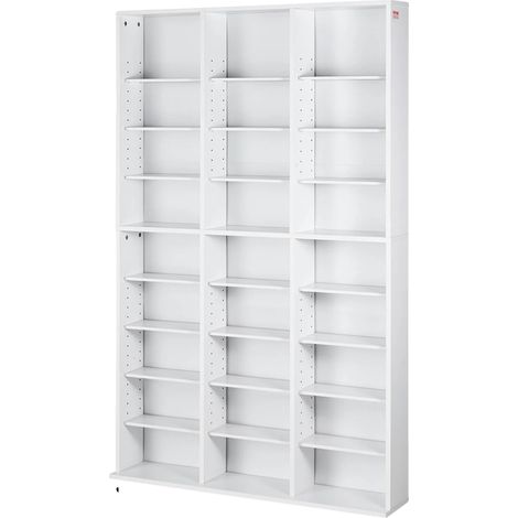 Cabinet de rangement pour médias, design rotatif, étagères ajustables, Blanc 27 grilles (1/2)