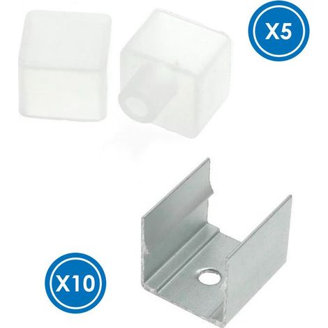 Pack Bouchons et agrafes pour recouvrement Néon LM3975 - Ledme - LM3988 (1/2)