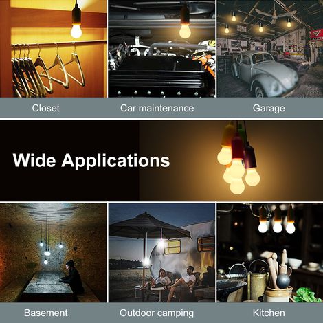 Set mit 6 LED-Lampen (4,5 V, 0,5 W) mit Zugschalter, Betrieb mit 3 AAA-Batterien, zum Aufhängen. Ideal zur Dekoration von Schlafzimmern, Wohnzimmern, Restaurants, Esszimmern und für Partys. (1/2)