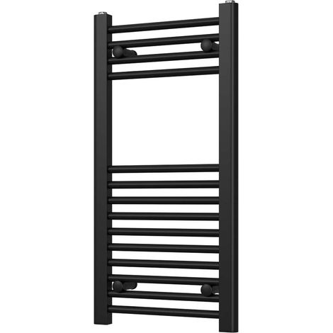 Zennor - Black Heated Towel Rail - H800mm x W400mm - Straight (1/3)