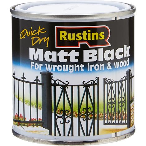 Rustins Matt Black Quick-Drying Paint - 250ml (Model RUSBM250) (1/3)