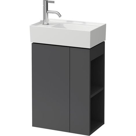 Meuble sous-vasque KARTELL 600 x 440 x 450 mm, 1 porte, charnière lin gris ardoise LAUFEN