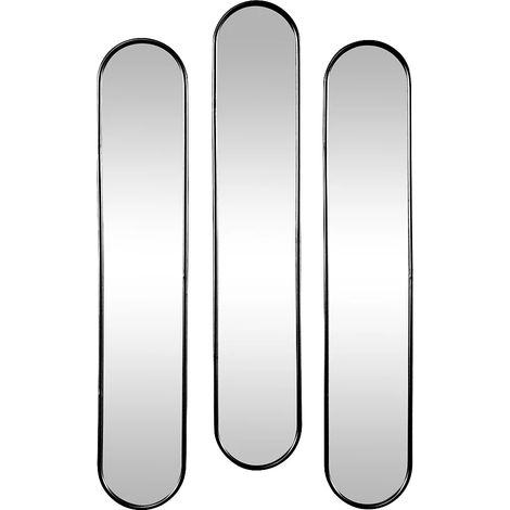 Lot de 3 miroirs ovales en métal - L.23 x H.120 cm - Noir - JAYLEN (1/5)