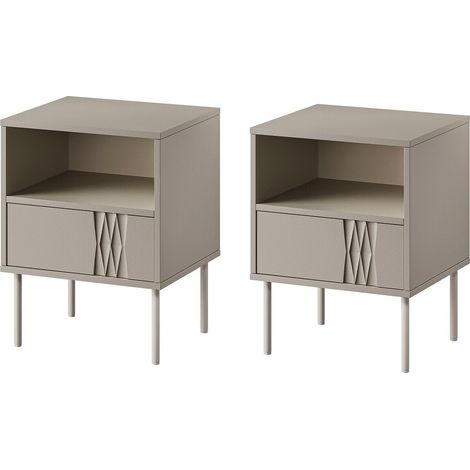 Conjunto de mesitas de noche Tolete 106, Beige, Número de cajones: 0, Número de puertas: 0, 54x44x40cm, Aglomerado laminado (1/5)