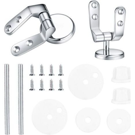royaluxe-Charniere Abattant WC, Kit Fixations Remplacement pour WC Abattant, Charnière WC Fixations, pour Sièges de Toilette en Résine de Bois - 2 Pcs