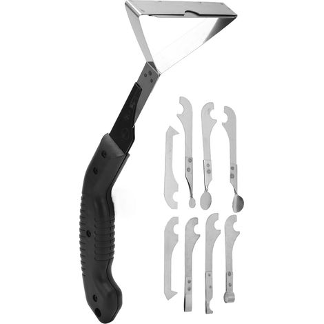 Set mit 10 schwarzen Fugenschabern, rutschfester Kunststoffgriff, Metallklinge für Dichtungsreste (1/5)