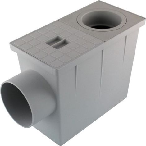 Interplast – Regard de descente eau pluviale 235×125×220 mm – Accessoires de fermeture pour tubes Ø 80-100 – Inspection et siphonnage des eaux usées (1/5)