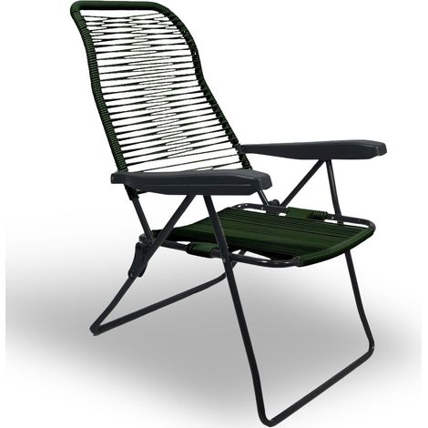 Sedia sdraio Lipari cordonata reclinabile in pvc color verde