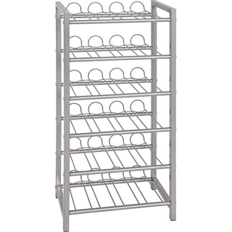 casier à Bouteilles alu, métal - Dim.: L 34 cm x H 72 cm x P 22 cm, Style: Modern