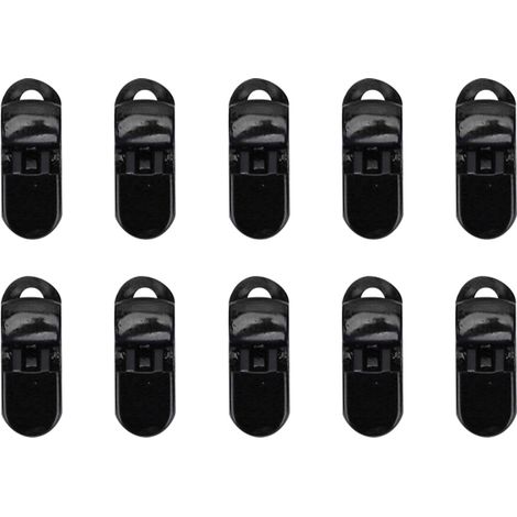 Lot de 10 clips transparents multifonctions pour appareils auditifs, noir, attache rapide pour chantier. (1/5)