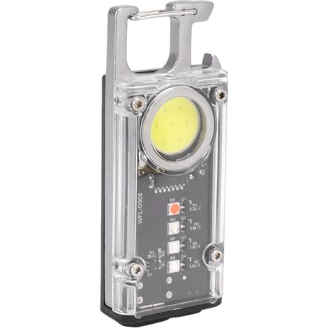 800 Lumen COB-Arbeitsleuchte mit Akku, Mini-LED-Taschenlampe, Outdoor-Taschenlampe, Flaschenöffner, Signalleuchte K45, Silber (1/5)