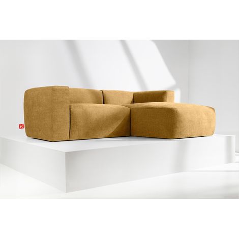 KONSIMO BUFFO Ecksofa Rechts 3/4 Sitzer mit extrem weicher und bequemer Sitz, gelb (1/5)