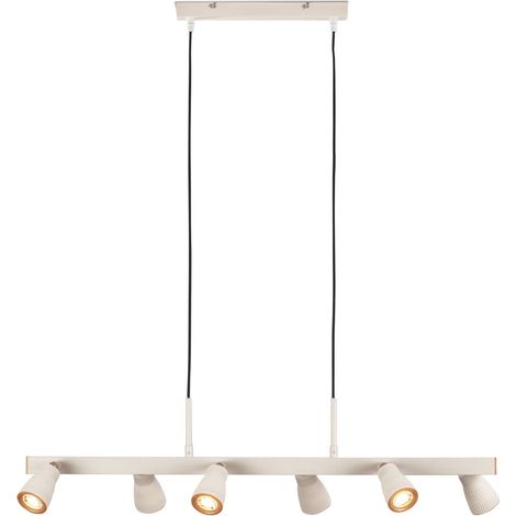 Briloner Lampada A Sospensione LED 6 Luci 80,5x120 cm 6x3,5W 6x400lm 3000K Bianco Caldo Orientabile Grigio Caldo-Caffè - Lampadario Sala Da Pranzo (1/5)