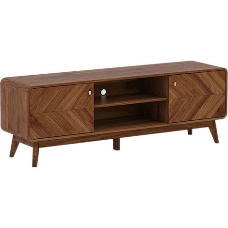 1.6m TV Cabinet - MFC - L40 x W160 x H43 cm - Columbian Walnut