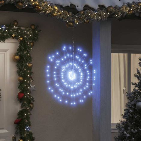 Weihnachtsbeleuchtungen Feuerwerk 4 Stk. 140 LEDs Kaltweiß 17cm
