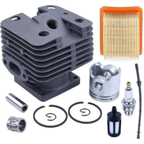 35mm Piston de cylindre Pour Stihl FS120 FS200 FS250 avec pièces de rechange avec roulement à aiguilles, tuyau de carburant (1/4)