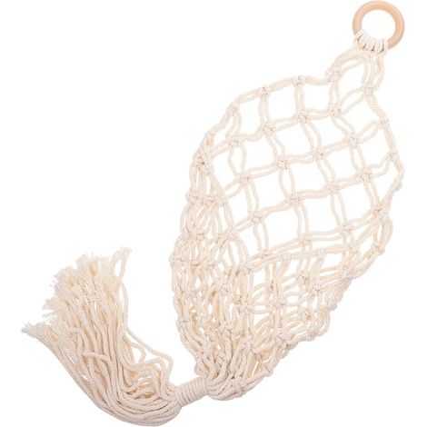 Panier suspendu Yardenfun, bonne circulation d'air, coton, beige, idéal (1/5)