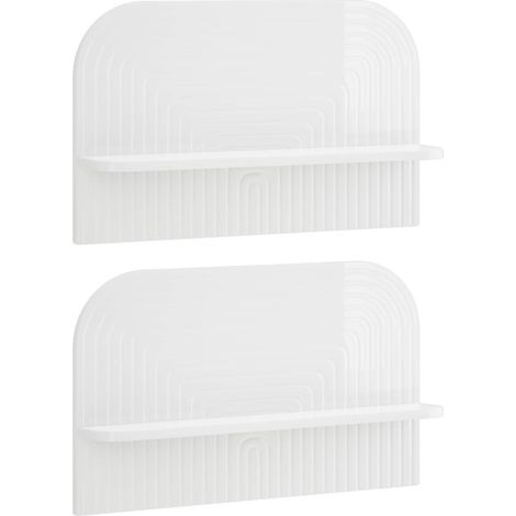 Wandregal 2 stk. Hochglanz Weiß 60 x 13,5 x 37,5 cm vidaXL (1/5)