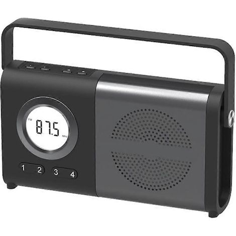 Radio FM Bluetooth portable USB multibande rechargeable, style vintage, avec haut-parleur intégré. (1/5)