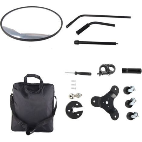 Telescopic Under Vehicle Inspection Mirror, 11.8 Inch Round Mirror on a Stick, 360°，Mirror Extendable up to 47 Inch (1/5)