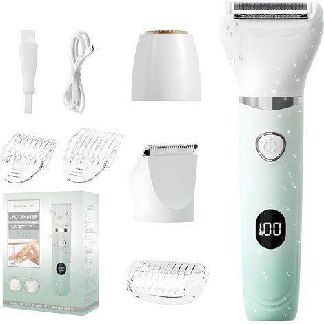 Elektrische Rasierer, weniger als 3-in-1-Damenrasierer, Haarentferner für Gesicht, Augenbrauen, Achseln, Bikinizone, Haarentfernungswerkzeug, Bikinizone-Trimmer für Damen (1/5)