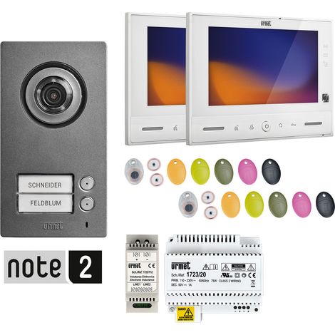 Grothe SET 1723/96 Video-Sprechanlage, Zweidraht, Zweifamilienhaus, weiß, 74514