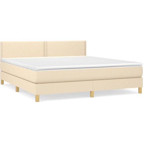 Maison Exclusive - Boxspringbett mit Matratze Creme 180x200 cm St