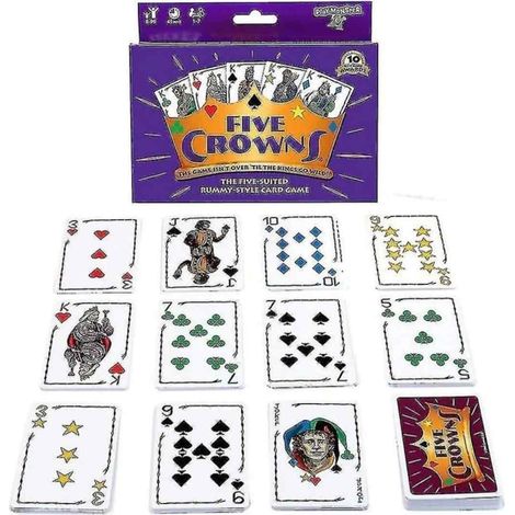 Jeu De Cartes Five Crowns - Jeu De Société Familial Pour Soirées Jeux - Règles Thématiques - 116 Cartes