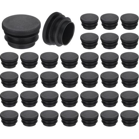 Embouts de tubes - Noir - 36 pièces - Butées de pieds de chaise - Bouchons de tubes en plastique - Joints de tubes - 32 mm (1/5)