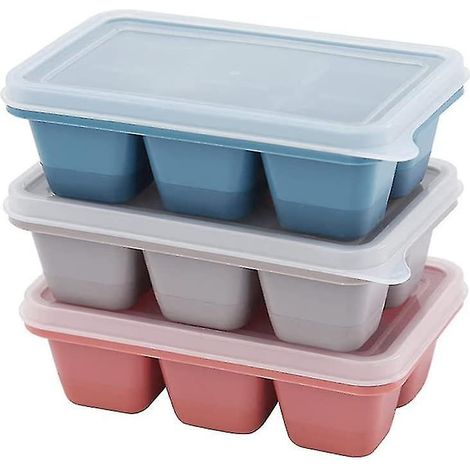 Set mit 10 Eiswürfelformen, leicht zu lösende Silikon-Eiswürfelformen, große Eiswürfelformen mit abnehmbaren Deckeln, perfekt für kalte Getränke, Gefrierschrank, Babynahrung, Whisky und Cocktails. (1/3)
