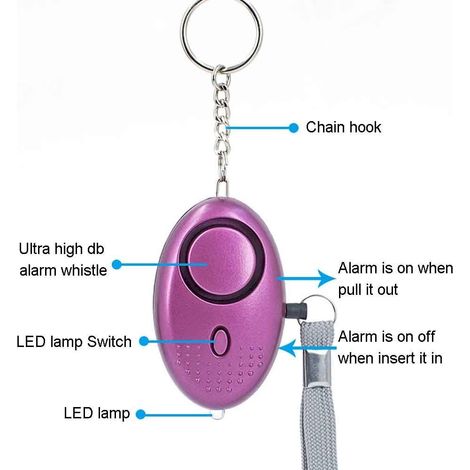 Porte-clés alarme personnelle mini haute puissance (lot de 2), 140 dB (1/5)
