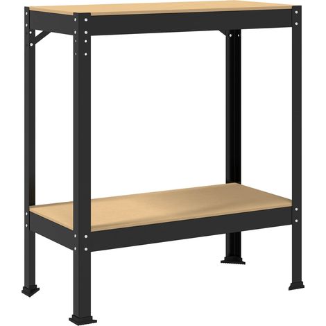 Banco da lavoro con lo scaffale Nero 81 x 41 x 91 cm vidaXL