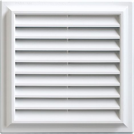 Grille ventilation PVC traditionnelle 189 x 189 mm avec moustiquaire - First Plast