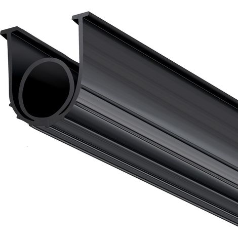 Joint de bas de porte de garage en caoutchouc, forme U + joint torique, 6,1 m, étanchéité anti-intempéries, extrémités en T de 8 mm, largeur 9,5 cm, noir. (1/5)