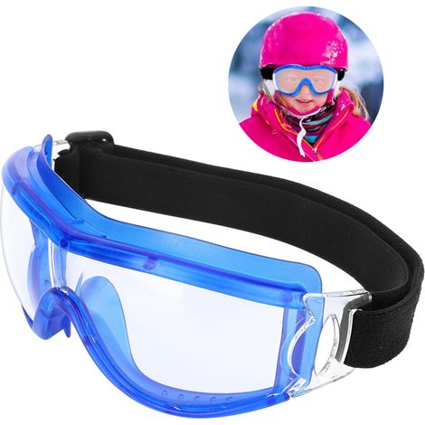Lunettes de protection anti-buée, anti-poussière et imperméables pour enfants, unisexes, pour le cyclisme, coupe-vent (bleues) (1/5)