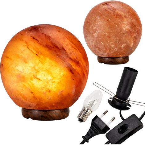 Salzlampe, mittelgroße Kugel, natürlicher Himalaya-Salzionisator