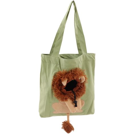 Sac en toile pour animaux de compagnie, mignon, en forme de lion, multifonctionnel, portable, à porter à l'épaule, pour chat de moins de 2,7 kg (type 4). (1/5)