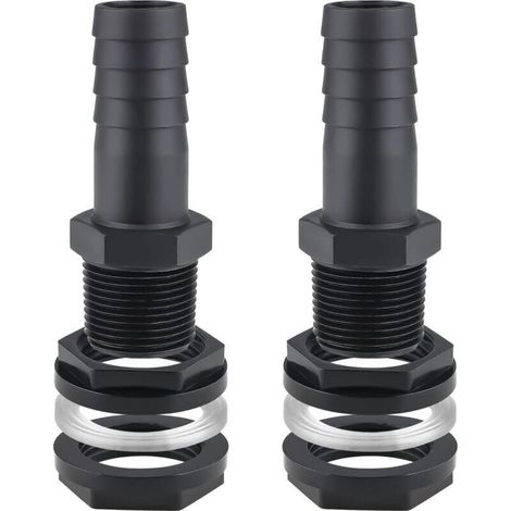 2PCS Trop Plein Cuve, 25mm Passe Paroi Cuve raccord Male Leakproof Hose pour Citernes Raccord Rcuprateur eau de Pluie de Pluie Passages Mit Joints (1/5)