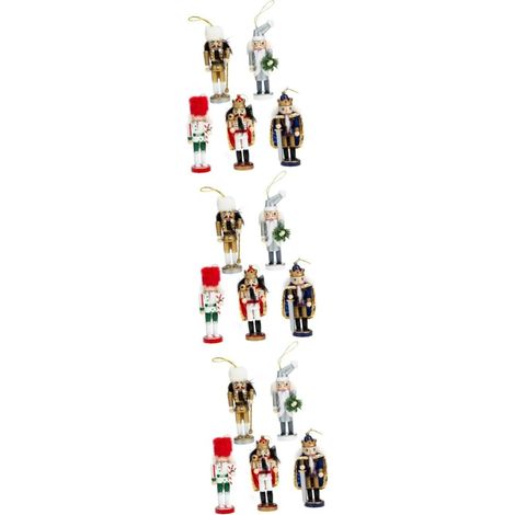 3 Ensembles Pendentif Casse-Noisette Décoration De Noël Décor Casse-Noisette Sapin De Noel Sapin Noel Artisanat De Poupée Marionnette De Noël Fête Casse-Noisette Orner 5 Pièces 3 (1/5)