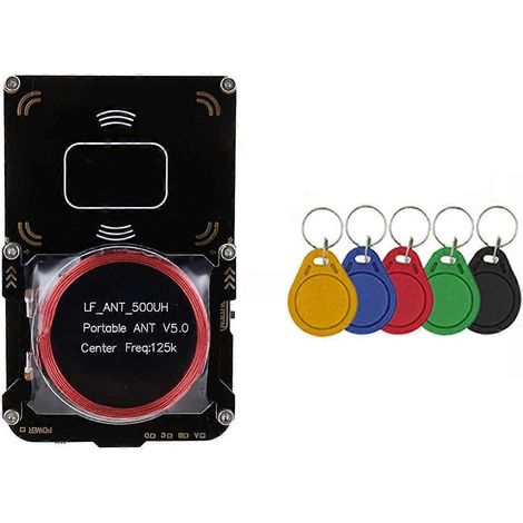 Proxmark3 RFID-Kartenleser + 5XUID-Schlüsselanhänger IC/ID-Schlüsselschreiber RFID-Schwarz