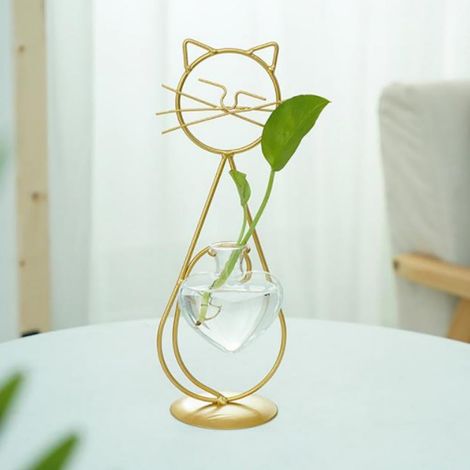 Vase En Verre - Support En Fer Pour Terrarium De Plantes - Décoration Intérieure Extérieure - 1 Pièce (1/5)