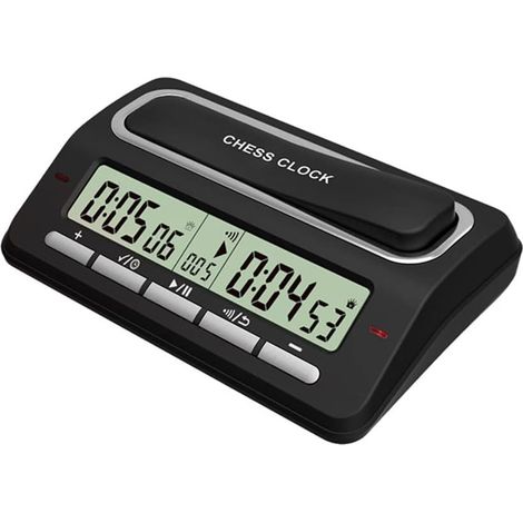 Horloge D'Échecs Numérique Professionnelle Alimentée par Batterie Multifonctionnelle Noire pour l'enseignement de la Formation (1/5)
