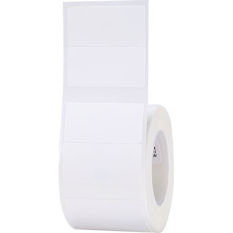 Rouleau étiquettes adhésives blanches pour imprimante thermique Niimbot B21, 40x60 mm, 125 feuilles, papier résistant à l'eau, à l'huile et aux déchirures, pour codes-barres, prix, noms, compatible B3 (1/4)