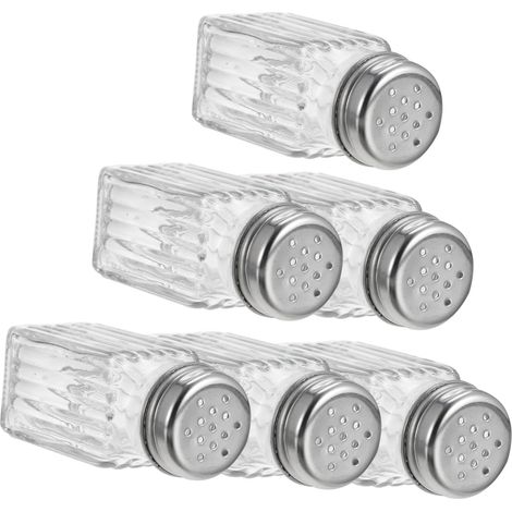 6pièces Salières Et Poivrières Verre Flacons à Épices Pour Cuisine Pots à Sel Et Poivre Lot (1/5)