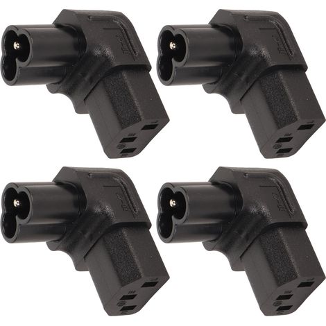 Lot de 4 adaptateurs secteur IEC320 C6 vers IEC320 C13, branchement facile, coudés à 90°, pour serveur UPS/PDU. (1/5)