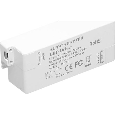 Transformateur LED, Pilote de LED d'alimentation CA vers CC Sortie facile à installer DC12V avec vis pour la maison pour les ampoules MR16 pour les ampoules G4 pour l'intérieur pour la (1/5)