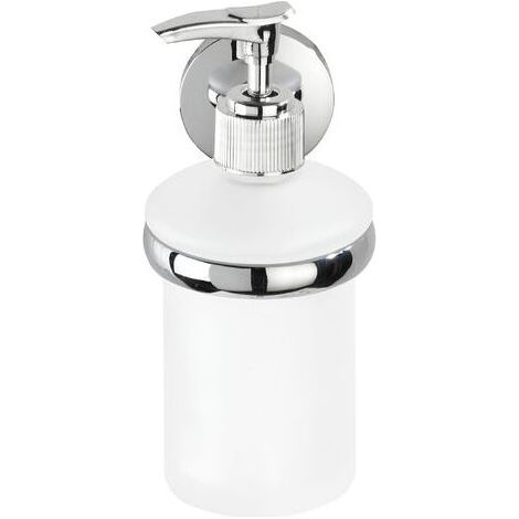Distributeur de savon liquide mural Cuba, Zinc, 7x17x11,5 cm, Brillant – Chromé (1/5)