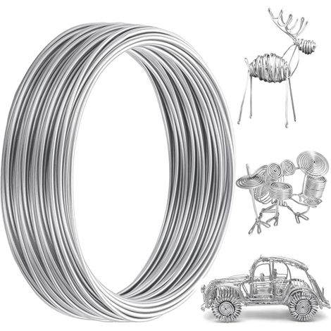 mm x 30 m Aluminium-Basteldraht, flexibler Eisendraht für kreative Hobbys, weich und formbar, silberner Aluminiumdraht für Fahrradmodellbau, Schmuckherstellung, Weben und Verpackungen (1/5)