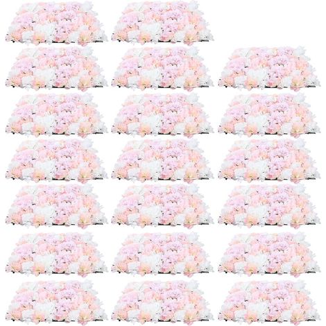 20 künstliche, hellrosa Blumenwände – Rosenwand – Hochzeitskulisse – 40 x 60 cm – Für DIY-Projekte, Hochzeitsfeiern und Straßendekoration